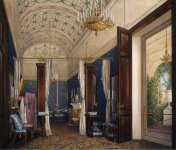 Hau Edward Petrovich Interiors of the Winter Palace. The Dressing Room of Empress Alexandra Fyodorovna - Hermitage